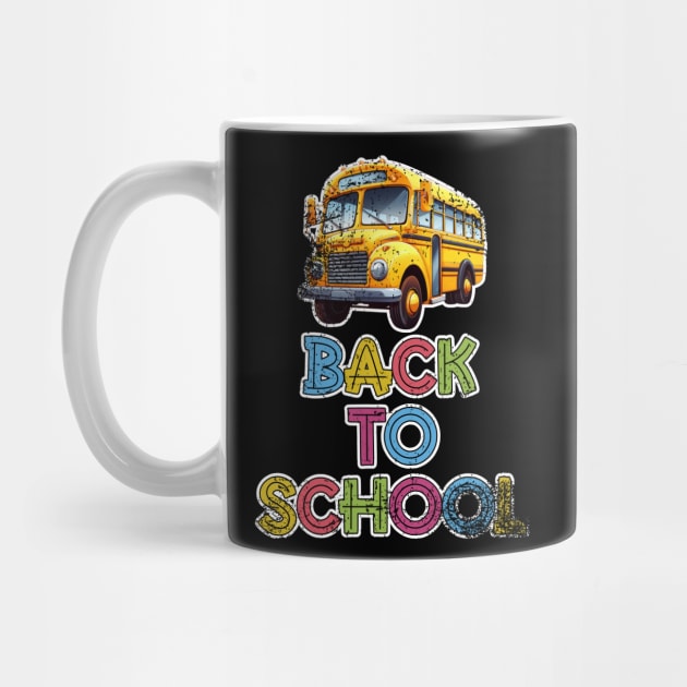 Back to School Yellow School Bus Distressed by DanielLiamGill